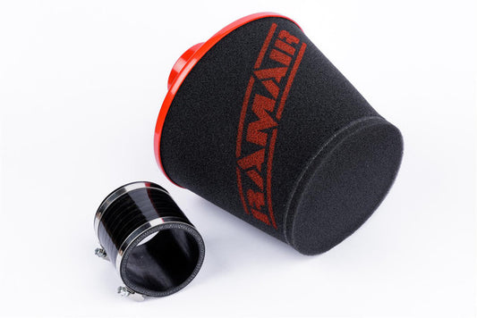 JS-109-RD-KIT 100mm OD Neck Red Large Aluminium Base Cone Filter With Silicone Coupler
