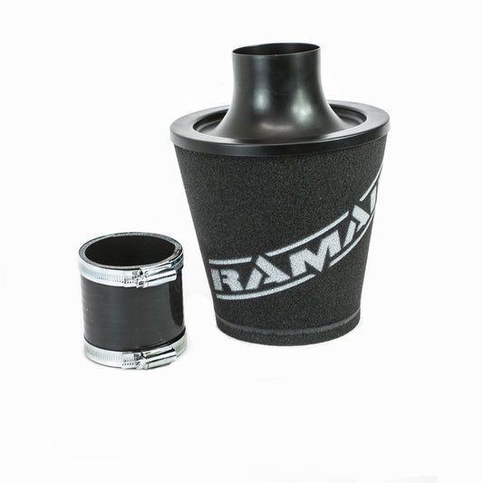 JS-175-70-BK-KIT 70mm OD Neck Medium Black Aluminium Base Cone Filter With Silicone Coupler