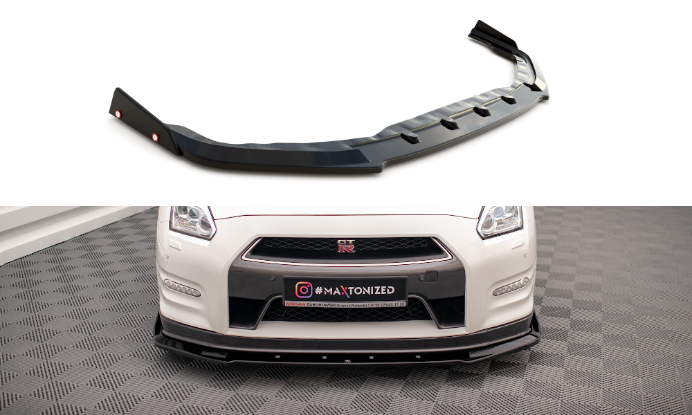 MAXTON DESIGN FRONT SPLITTER + FLAPS NISSAN GTR R35 FACELIFT