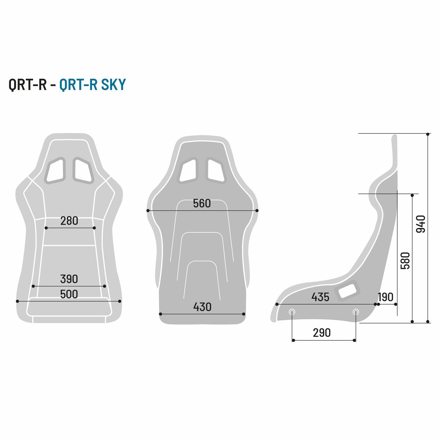 Sparco Bucket Seat QRT R Black Fiberglass