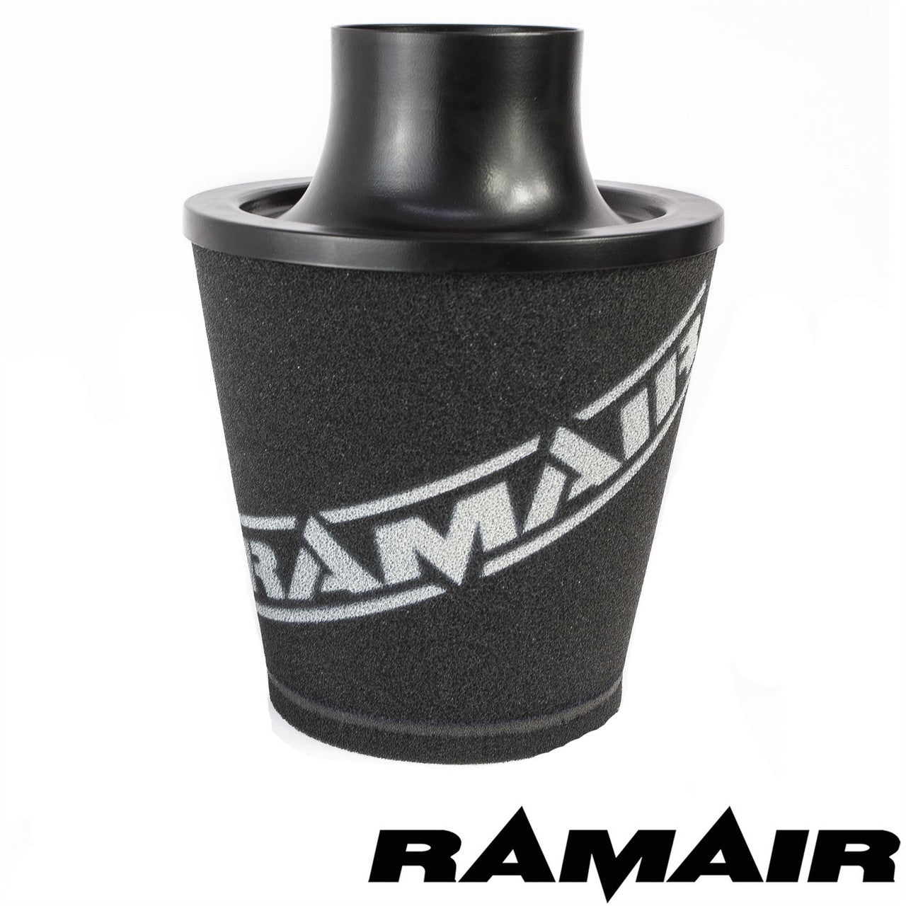 JS-175-80-BK 80mm OD Neck Medium Black Aluminium Base Cone Filter