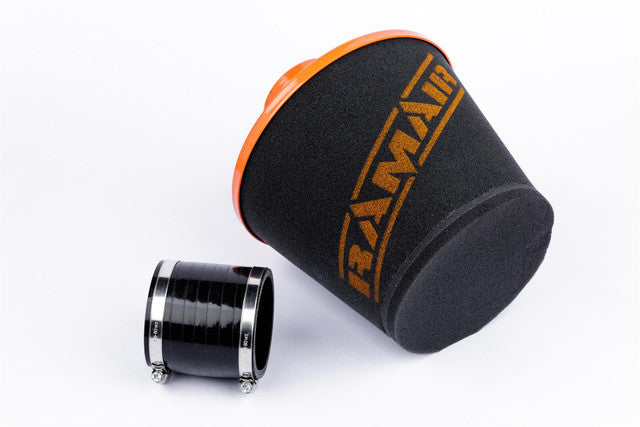 JS-109-OR-KIT 100mm OD Neck Orange Large Aluminium Base Cone Filter With Silicone Coupler